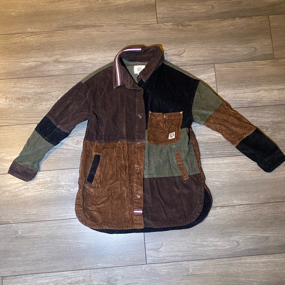 EUC 100% Cotton BDG Neutral Patchwork Corduroy Shirt Jacket Shacket - Picture 2 of 11